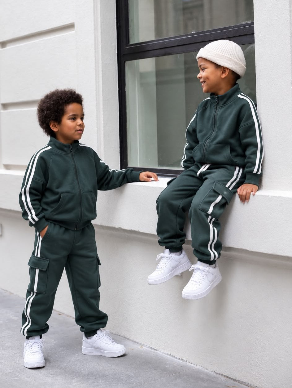 Ensemble vert bouteille zippé