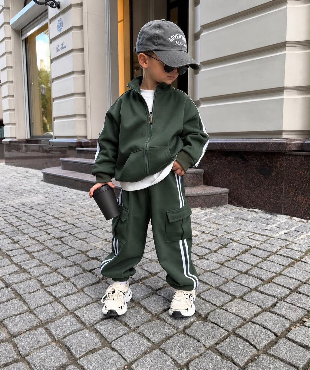 Ensemble vert bouteille zippé